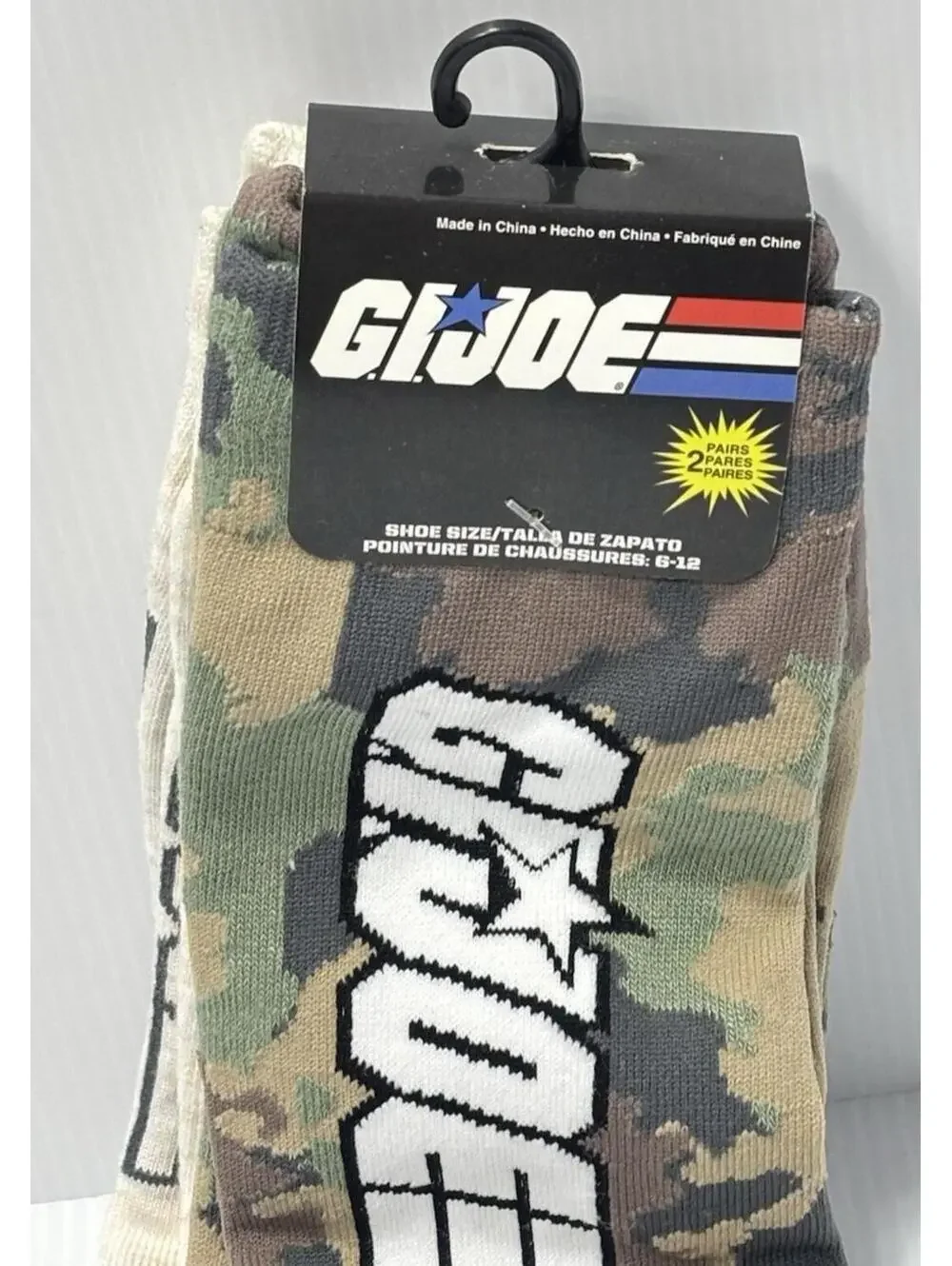 G.I. Joe Men’s Camouflage Crew Socks - New With Tags - Green/Tan Camo Size 6-12